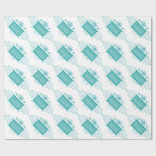 Papier Cadeau Fêtes turquoises - Papier d'emballage (Plat)