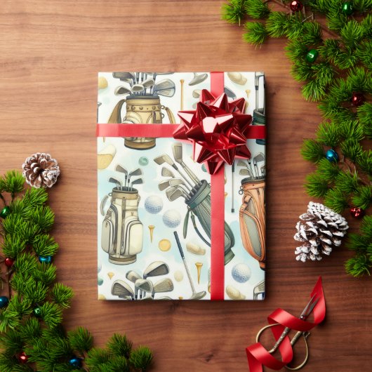 Papier Cadeau Fêtons avec un Golf Party (Cadeau de vacances)