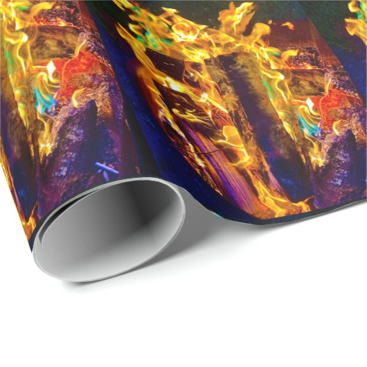 Papier Cadeau Feu (Coin rond)