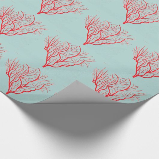 Papier Cadeau Feu corail mer nature thème art moderne (Coin)