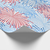 Papier Cadeau feu d'artifice bleu rouge Enveloppement du parti p (Coin)