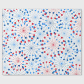 Papier Cadeau feu d'artifice bleu rouge Enveloppement du parti p (Plat)