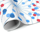 Papier Cadeau feu d'artifice bleu rouge Enveloppement du parti p (Coin rond)