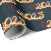 Papier Cadeau Feu d'artifice du Nouvel An 2025 (Coin rond)