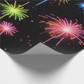 Papier Cadeau Feu d'artifice Neon Noir (Coin)
