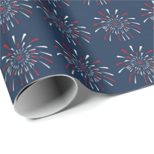 Papier Cadeau Feu d'artifice patriotique