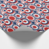 Papier Cadeau Feu d'artifice patriotique éclate en rouge blanc e (Coin)