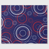 Papier Cadeau Feu d'artifice rouge blanc Abstrait en bleu (Plat)