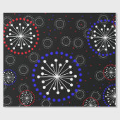 Papier Cadeau Feu d'artifice rouge blanc contemporain (Plat)