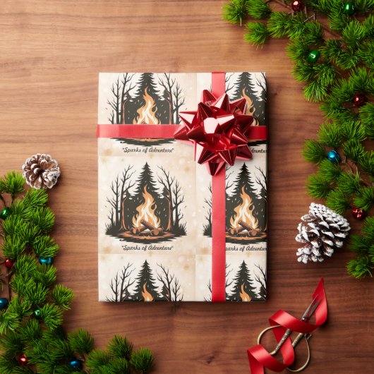Papier Cadeau "Feu de camp Arrière - plan solide" (Cadeau de vacances)