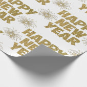 Papier Cadeau feu de la nouvelle année or happy (Coin)