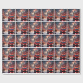 Papier Cadeau Feu de Noël (Plat)