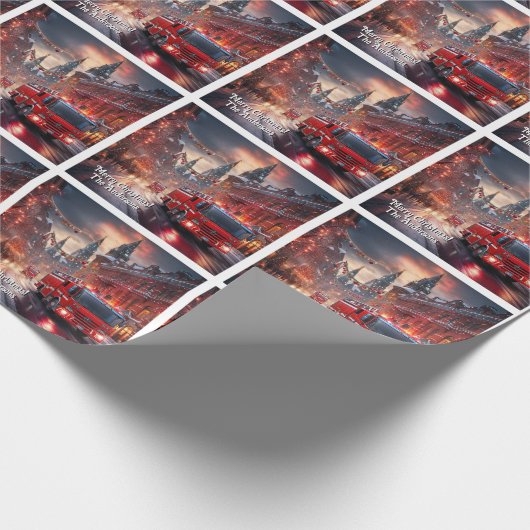 Papier Cadeau Feu de Noël (Coin)