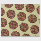 Papier Cadeau Feu de pêche Roue Noël (Plat)