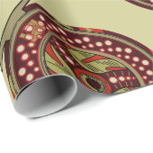 Papier Cadeau Feu de pêche Roue Noël (Coin rond)