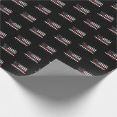 Papier Cadeau Feu de pompier mince ligne rouge Secourir drapeau  (Coin)