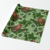 Papier Cadeau Feu et hellebore, vert clair (Déroulé)