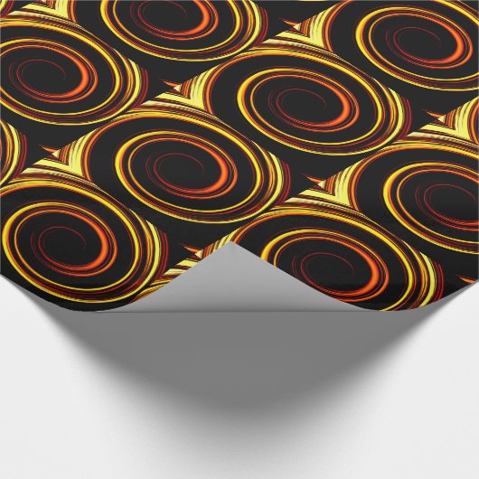 Papier Cadeau Feu Orange Spirale (Coin)