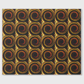 Papier Cadeau Feu Orange Spirale (Plat)