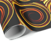 Papier Cadeau Feu Orange Spirale (Coin rond)