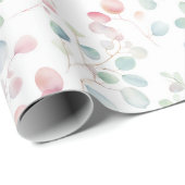 Papier Cadeau Feuillage coloré d'eucalyptus (Coin rond)