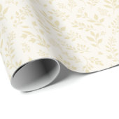 Papier Cadeau Feuillage d'automne Blé Doré - Neutre   (Coin rond)