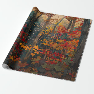 Papier Cadeau Feuillage d'automne Colorful Woods Découpage