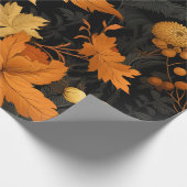 Papier Cadeau Feuillage d'automne doré (Coin)