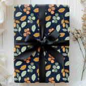 Papier Cadeau Feuillage d'automne floral vibrant feuilles d'auto