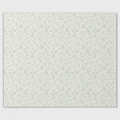 Papier Cadeau Feuillage d'automne Olive Douce - Neutre (Plat)