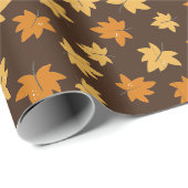 Papier Cadeau Feuillage d'Automne Riche (Coin rond)