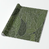 Papier Cadeau Feuillage de feuilles vertes (Déroulé)