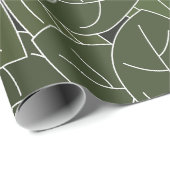Papier Cadeau Feuillage de feuilles vertes (Coin rond)