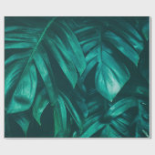 Papier Cadeau feuillage de la jungle tropicale, feuillage vert f (Plat)