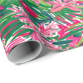 Papier Cadeau Feuillage de Noël funky (Coin rond)