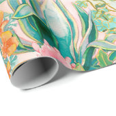 Papier Cadeau Feuillage de Palm Springs (Coin rond)