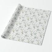 Papier Cadeau Feuillage d'eucalyptus pour bébé ou douche de mari (Déroulé)