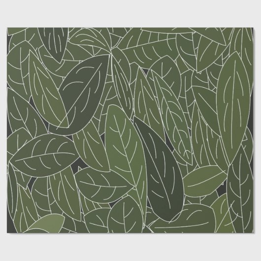 Papier Cadeau Feuillage Feuille vert (Plat)