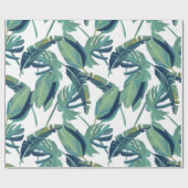 Papier Cadeau Feuillage Feuilles Tropicales Monstera (Plat)