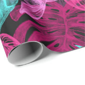 Papier Cadeau Feuillage Feuilles Tropicales Monstera (Coin rond)