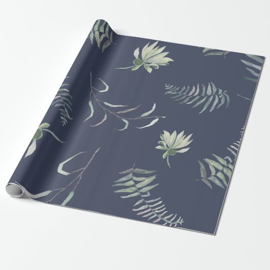 Papier Cadeau Feuillage floral (Déroulé)