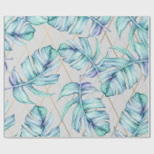 Papier Cadeau Feuillage géométrique tropical (Plat)