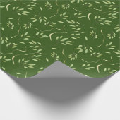 Papier Cadeau feuillage sur vert (Coin)