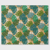 Papier Cadeau Feuillage tropical d'île (Plat)