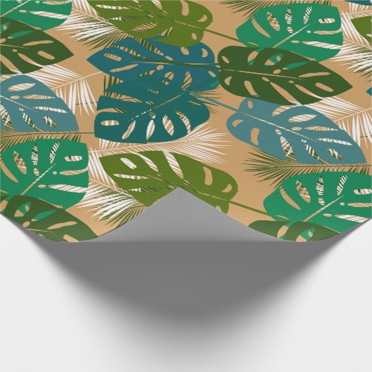 Papier Cadeau Feuillage tropical d'île (Coin)