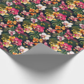 Papier Cadeau Feuillage tropical vibrant d'orchidée (Coin)