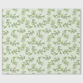 Papier Cadeau Feuillage Vert Feuilles (Plat)