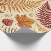 Papier Cadeau Feuillages et baies d'automne - Tons chauds (Coin)