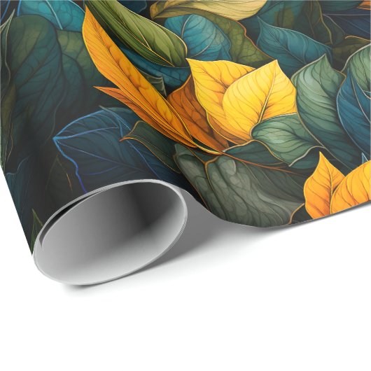 Papier Cadeau Feuille (Coin rond)