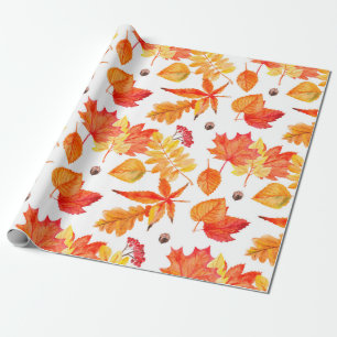 Papier Cadeau Feuille aquarelle motif transparent